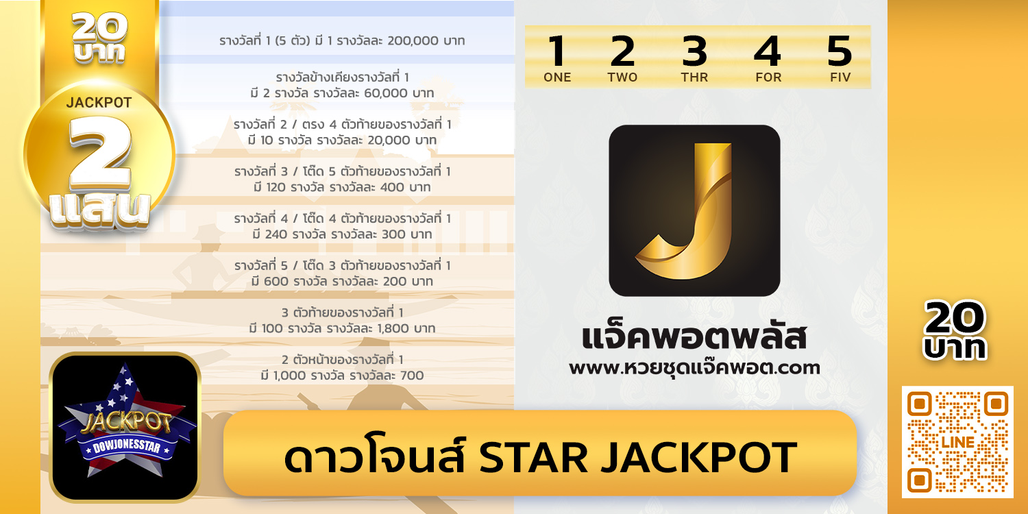 สถิติย้อนหลังดาวโจนส์ STAR Jackpot